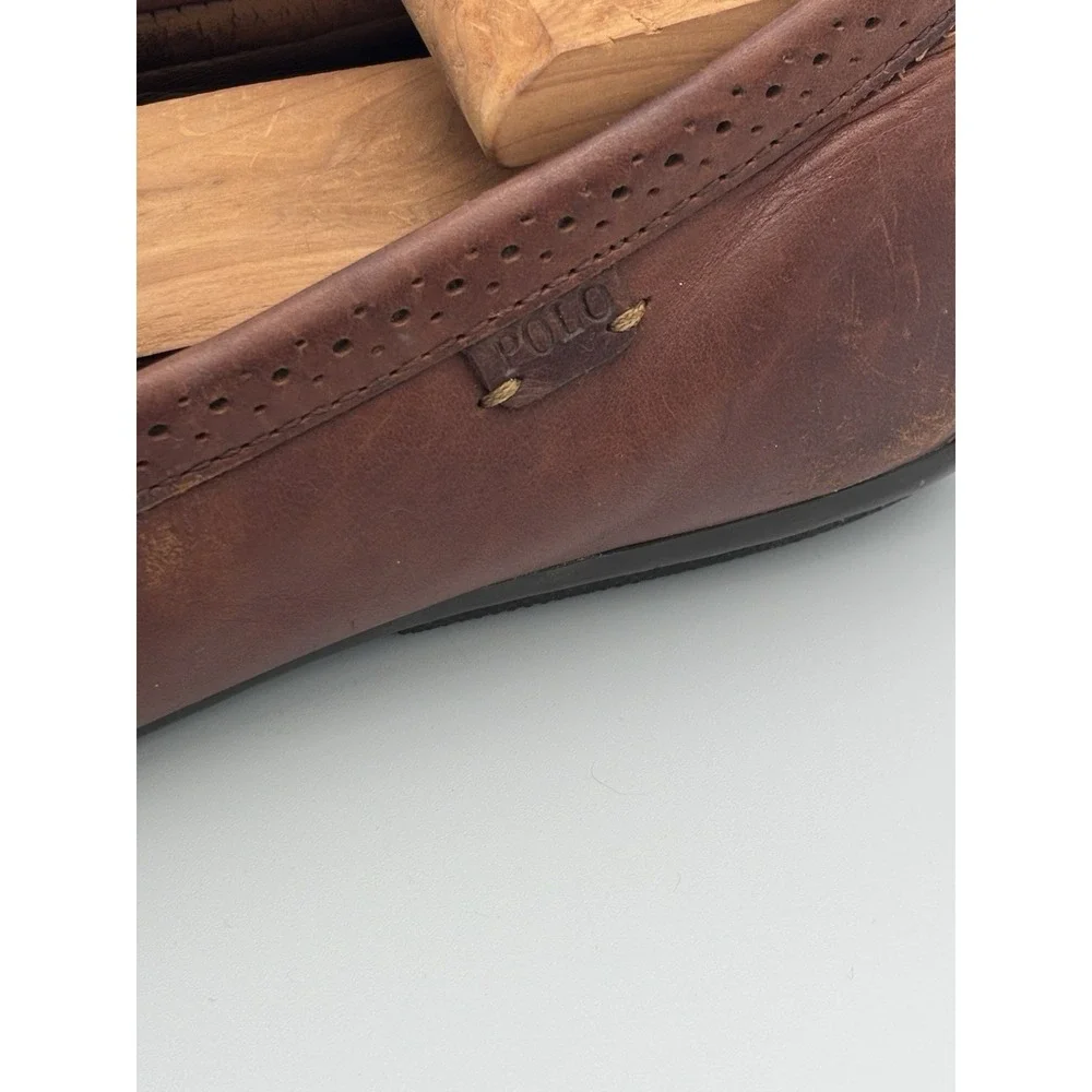 Polo Ralph Lauren Redden Brown Leather Driving Loafers Moc Toe Men's 11.5D